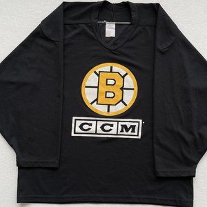 Vintage 1990’s Boston Bruins Jersey CCM Black Practice Jersey Sz L Bourque